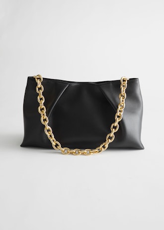 Folded Leather Chain Strap Bag