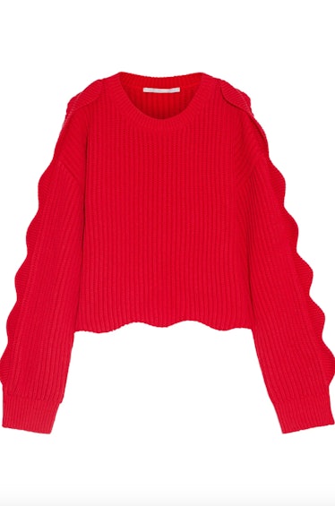 Scalloped Cotton Wool Sweater