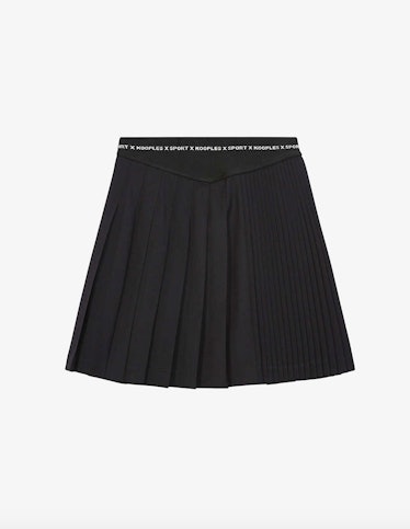 Pleated Wool Miniskirt 
