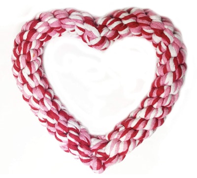 Midlee Valentine's Heart Rope Dog Toy