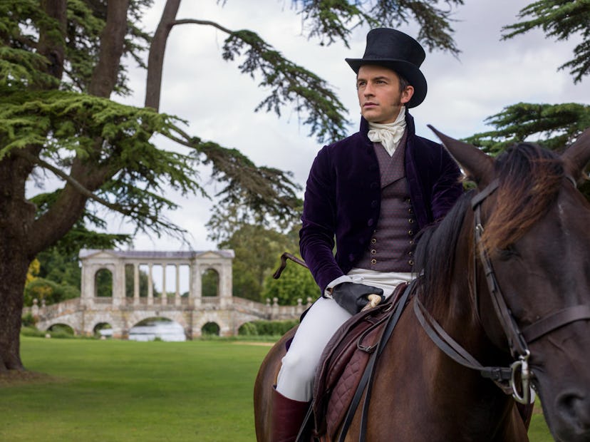 Anthony (Jonathan Bailey) Rides A Horse In 'Bridgerton.' Photo via Netflix