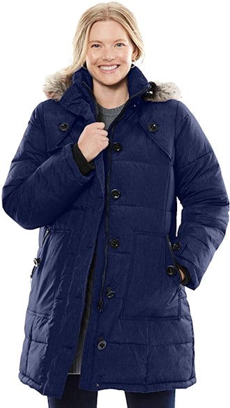 Woman Within Heathered Down Puffer Coat