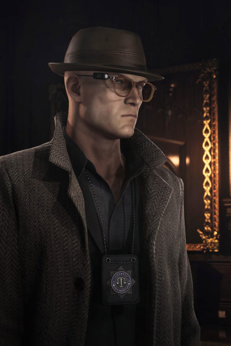 Agent 47 in a hat, Knives out