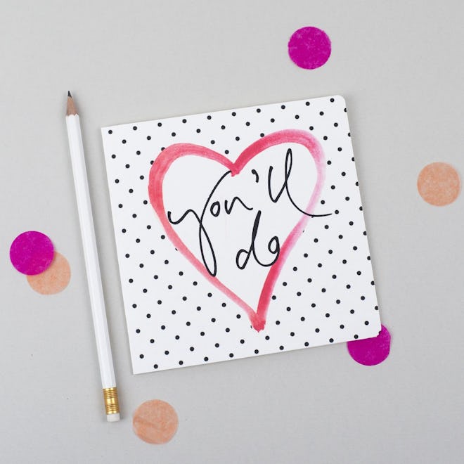 'You'll Do' Polka Dot Heart Love Card