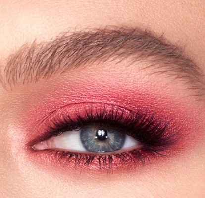 This blown out read smoky eye is a great colorful option.