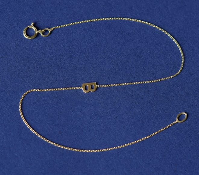 Sideways Initial Bracelet