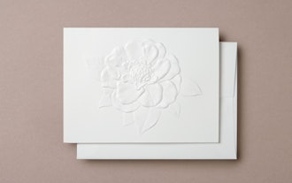 Blind Embossed Camellia Greeting Card