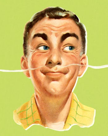 Man smelling a pleasant odor.