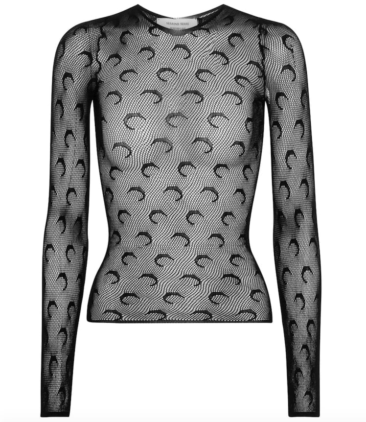 Printed Fishnet Top