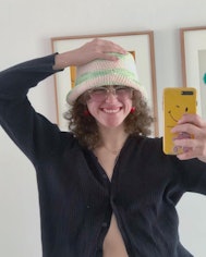Ella Emhoff shared a photo of herself in a crochet hat on Instagram.