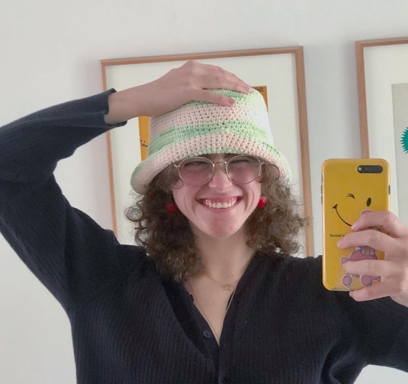 Ella Emhoff shared a photo of herself in a crochet hat on Instagram.