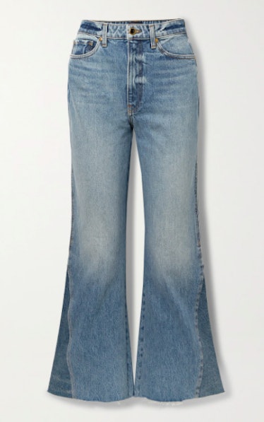 Layla paneled cropped high-rise flared jeans