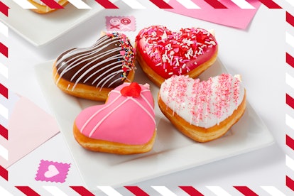 Krispy Kreme's Valentine's Day 2021 doughnuts are "Dough-Notes" with a personalized message.