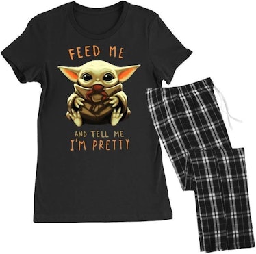 Feed Me And Tell Me I’m Pretty Baby Yoda Women's Pajamas Set