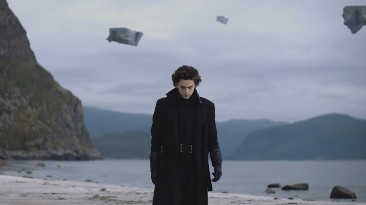 An insert with Timothée Chalamet as Paul Atreides from the sci-fi film 'Dune.'