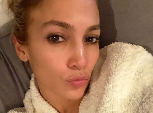 Jennifer Lopez's skin care routine: cleanser, serum, and night cream.