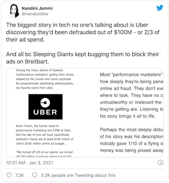 Uber defraud tweet