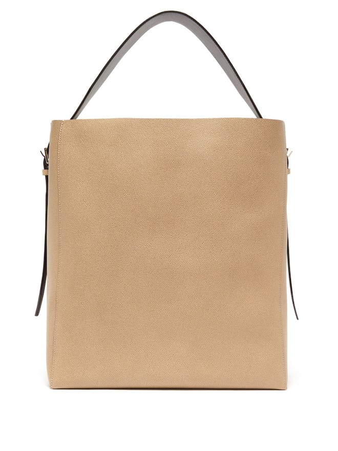 Medium Grained-Leather Tote Bag
