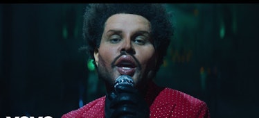 A Screenshot From The Weeknd's "Save Your Tears" Video.