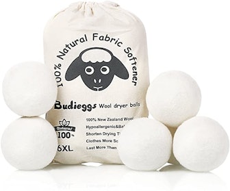 Budieggs Organic Wool Dryer Balls (6-Pack)