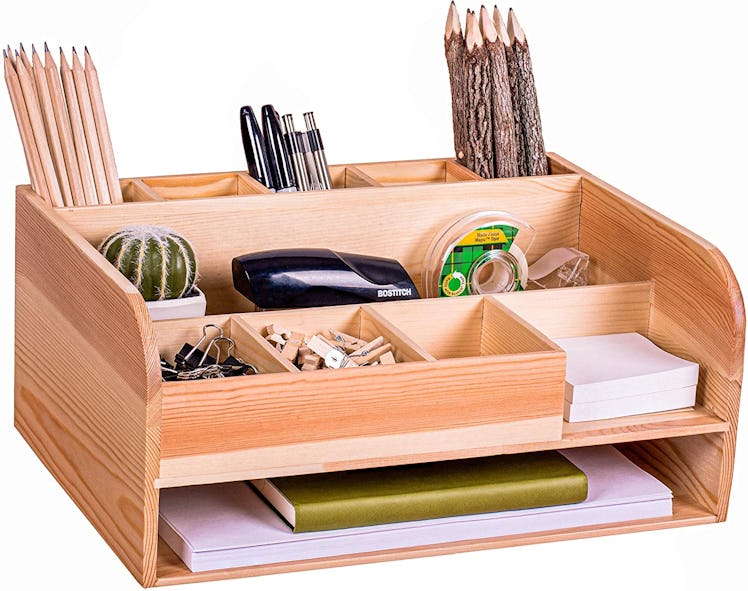 MissionMax Pine Desk Organizer 