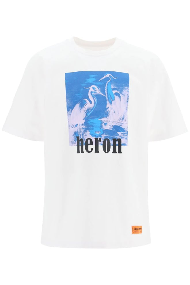 Oversized T-Shirt Heron Print