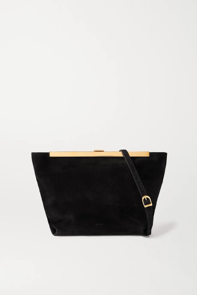 Augusta Envelope Pleat Suede Shoulder Bag