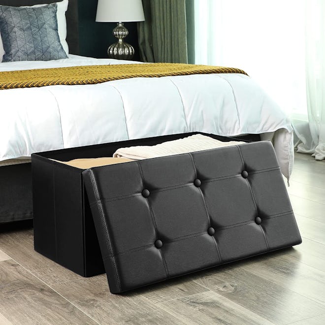 SONGMICS Faux Leather Storage Bench