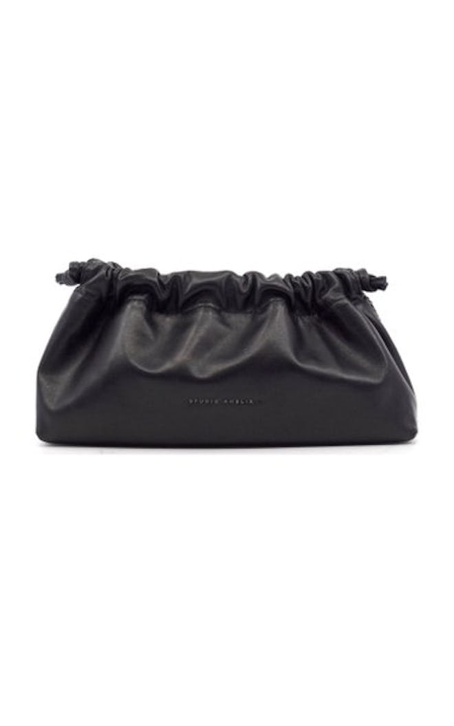 Mini Drawstring Leather Clutch