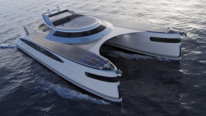 Pierpaolo Lazzarini's Pagurus or Crabmaran solar-powered yacht