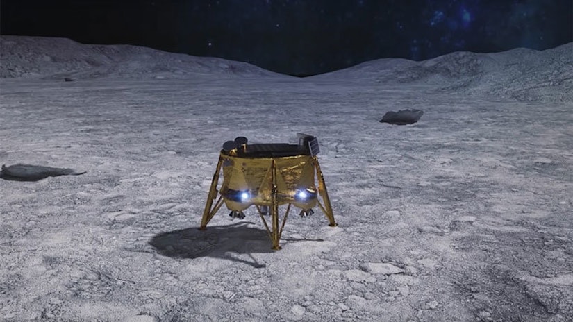 Representación del módulo de aterrizaje lunar Beresheet. En la vida real, las cosas no salieron según lo previsto. Crédito: SPACEIL Representación del módulo de aterrizaje lunar Beresheet. En la vida real, las cosas no salieron según lo previsto. Crédito: SPACEIL