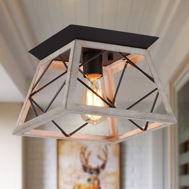 Q&S Rustic Farmhouse Ceiling Light Fixture