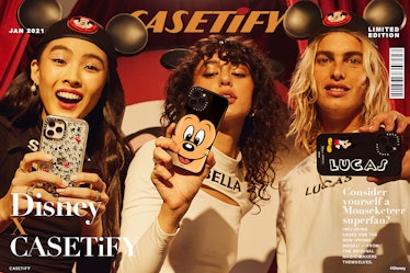 The Disney x CASETiFY collection includes old designs of Mickey Mouse paired with a modern phone cas...