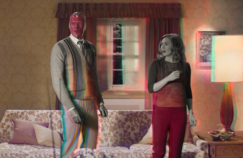 Vision and Wanda in WandaVision, via Disney+ press site.