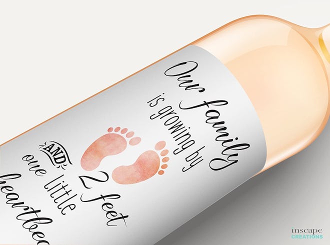 valentines day pregnancy announcement idea: special wine label