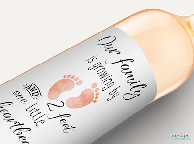 valentines day pregnancy announcement idea: special wine label