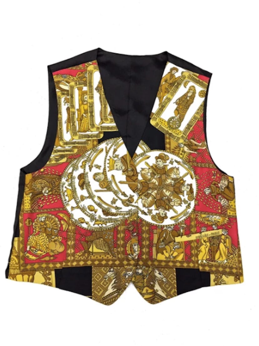 Silk Gold Vest Hermes-Paris Vest double pocket