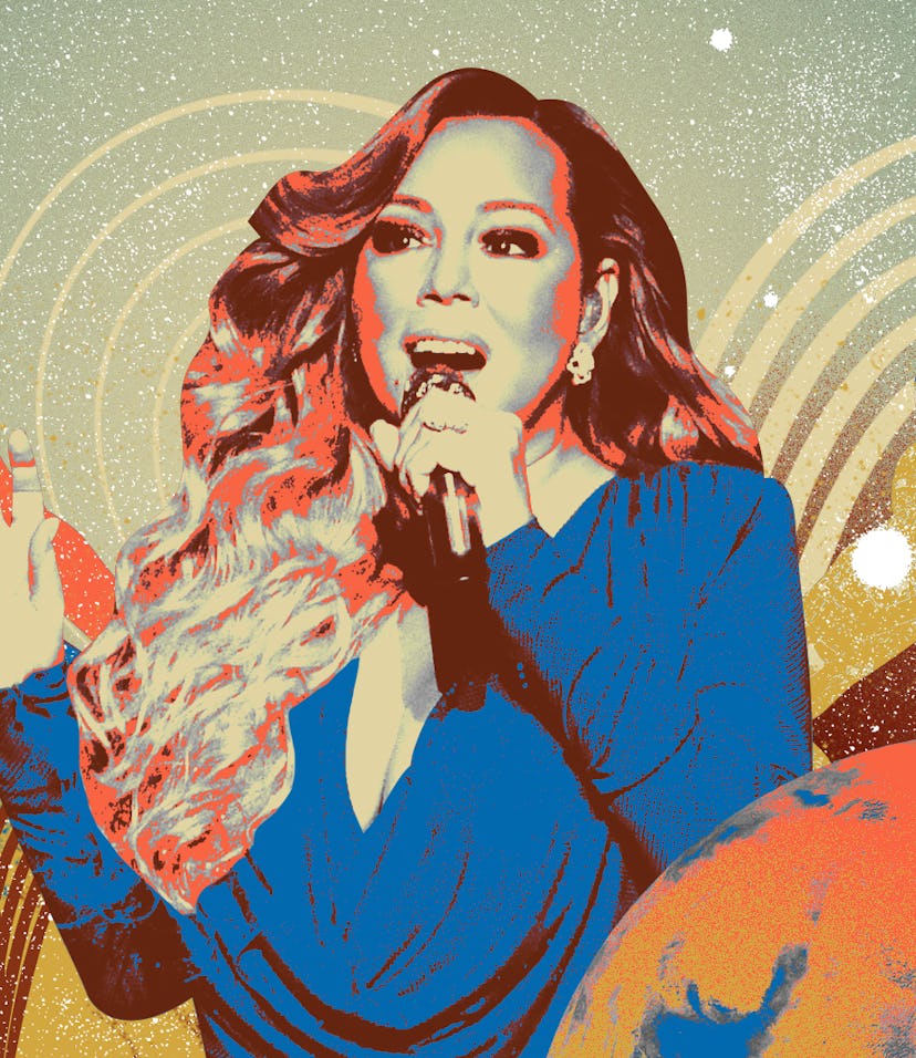 A collage of Kristen Stewart, Mariah Carey, and Lady Gaga as top famous Aries ladies