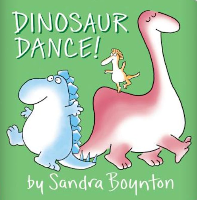 'Dinosaur Dance!' written and illustrated by Sandra Boynton is a dinosaur children's book.