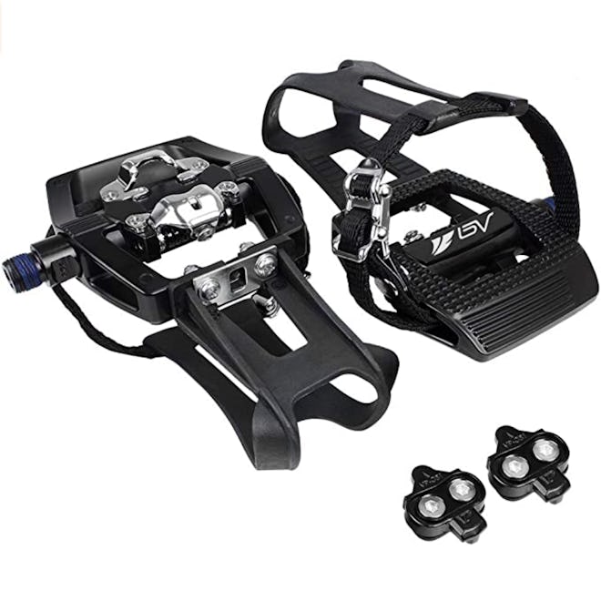 BV Bike SPD Pedals With Toe Clips