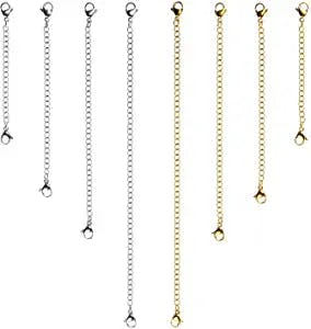 D-buy Stainless Steel Necklace/Bracelet Extender (8-Pack)