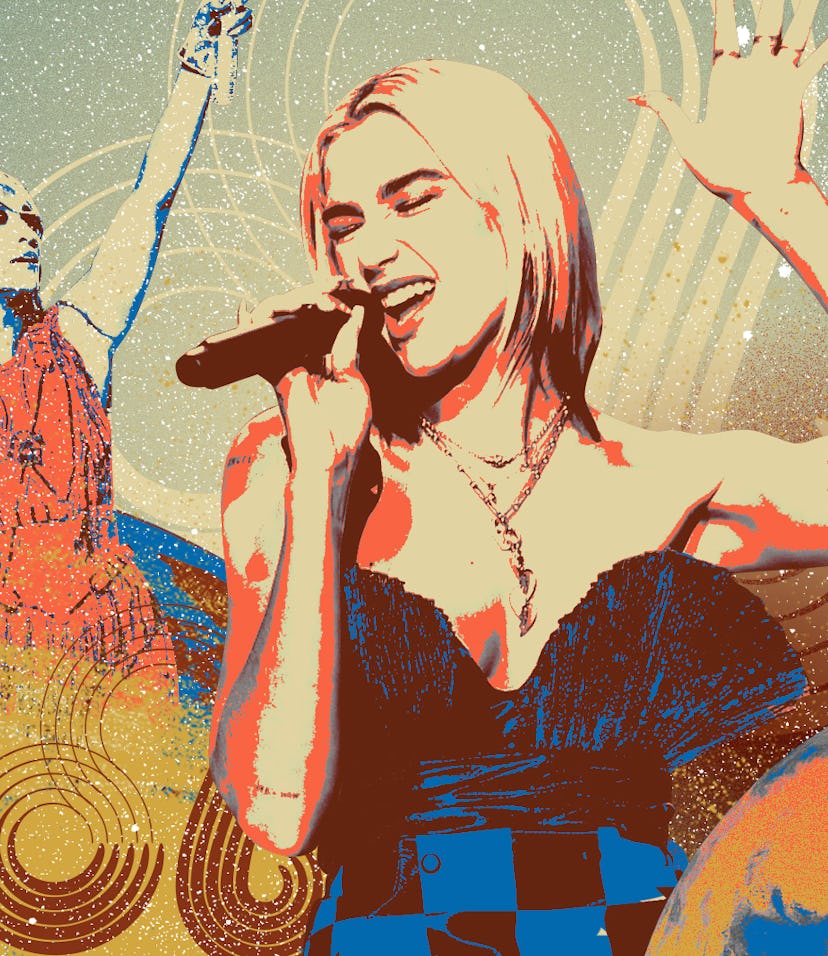 Jennifer Lopez, Dua Lipa, and Meghan Markle in a collage of Leo celebrities