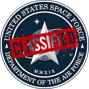 U.S Space Force logo with red 