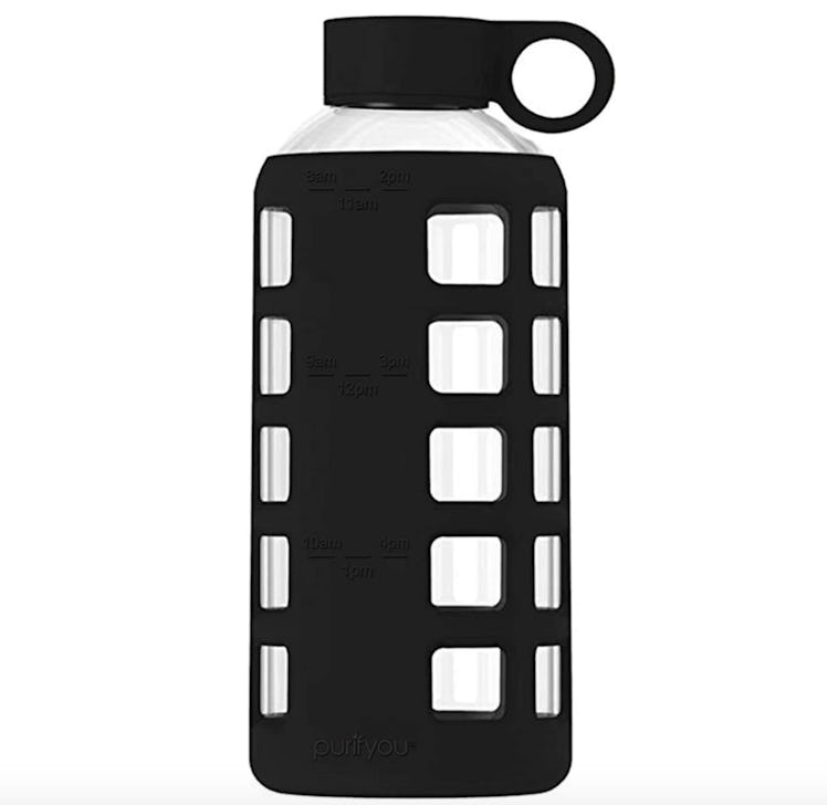 This purifyou option is the best dishwasher-safe glass water bottle.