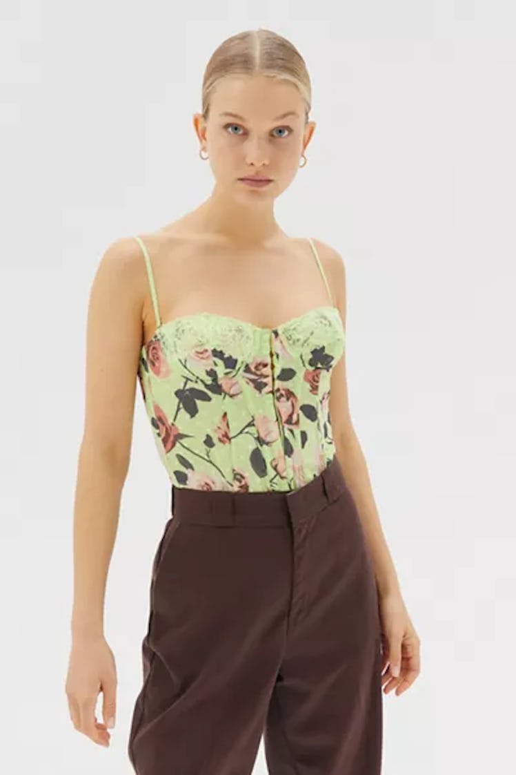 Urban Outfitters Out From Under Lucy Dot Mesh Corset