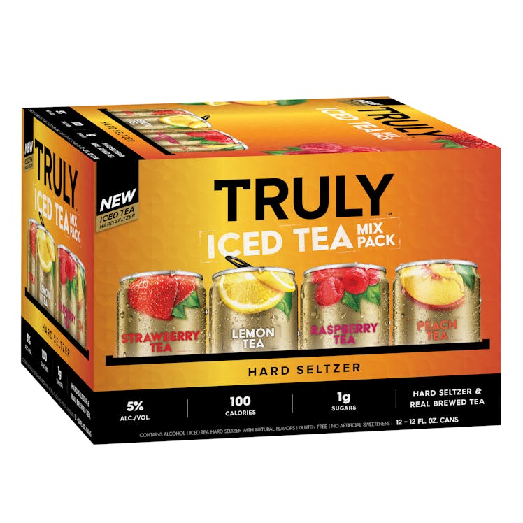 Truly's Iced Tea Hard Seltzer features real tea and seltzer.