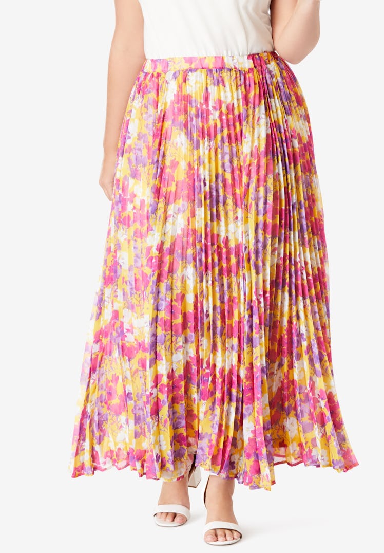 Woman Within Pleated Maxi Skirt