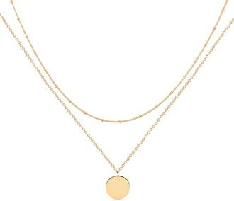 Mevecco Handmade Layered Heart Necklace Pendant (18k Gold Plated)