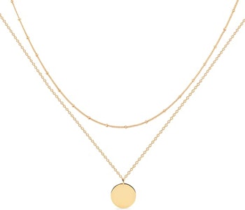Mevecco Handmade Layered Heart Necklace Pendant (18k Gold Plated)