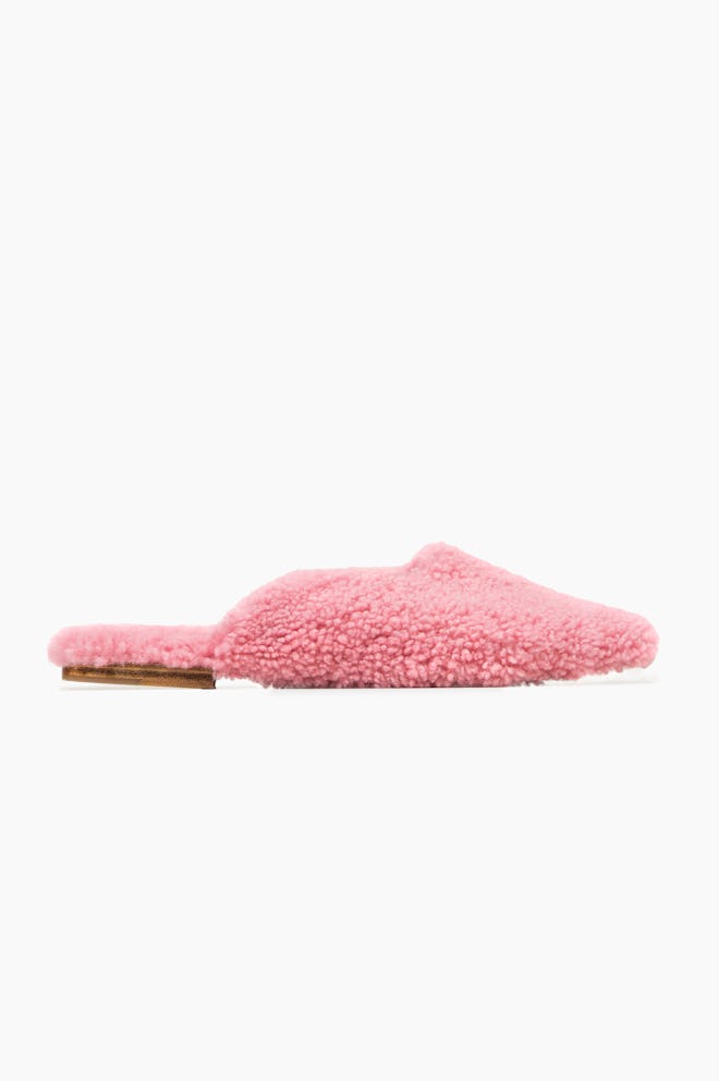 Pink Shearling Slippers